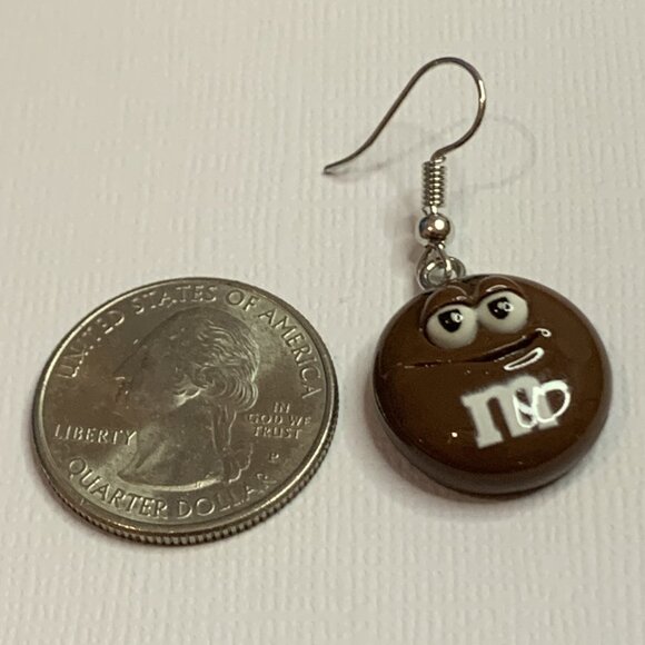 M & M Earring, Candy Earring, Funny Food Earring, Gift Idea, Silly Earring - Picture 3 of 5
